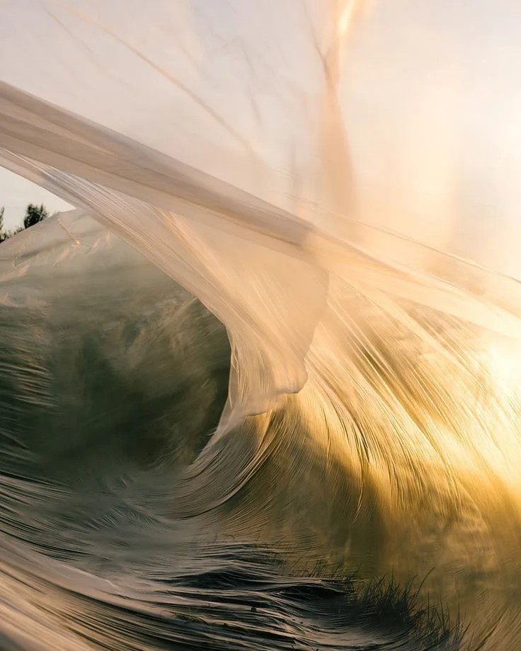 Light moving across a material surface