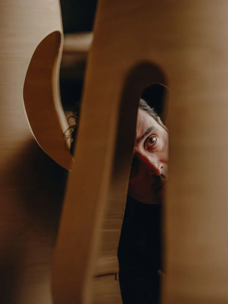 Design detail seen through sculptural form